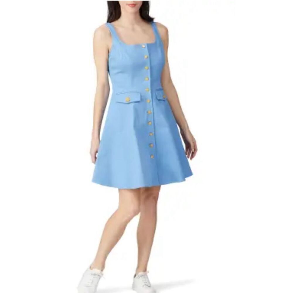 Color Me Courtney Alle Utility Dress Blue Skater Nautical Retro Size 0